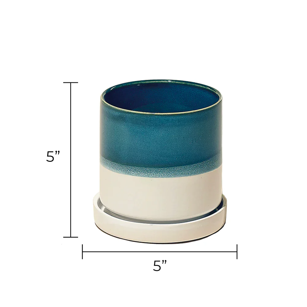 CHIVE | Minute 1, 5" Pot & Saucer | Cobalt Blue - Image 4