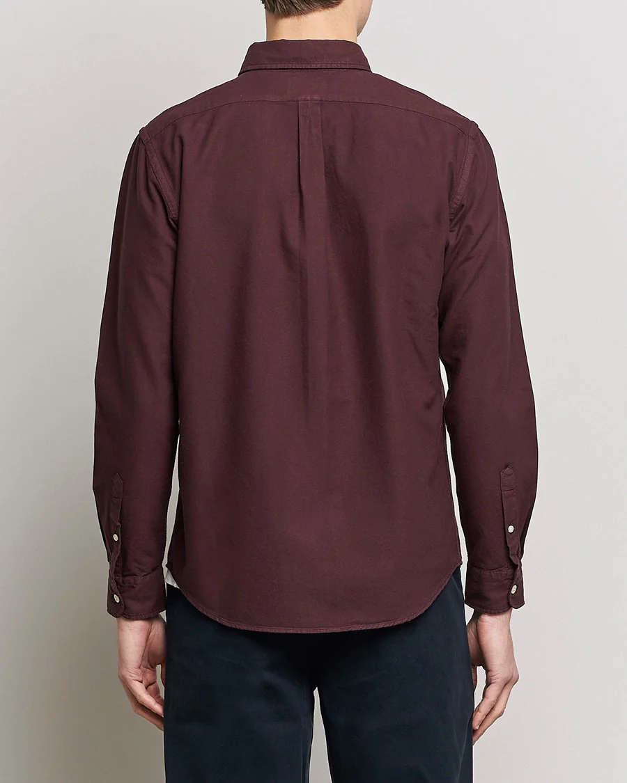 COLORFUL STANDARD | Organic Button Down Shirt | Oxblood Red - Image 3