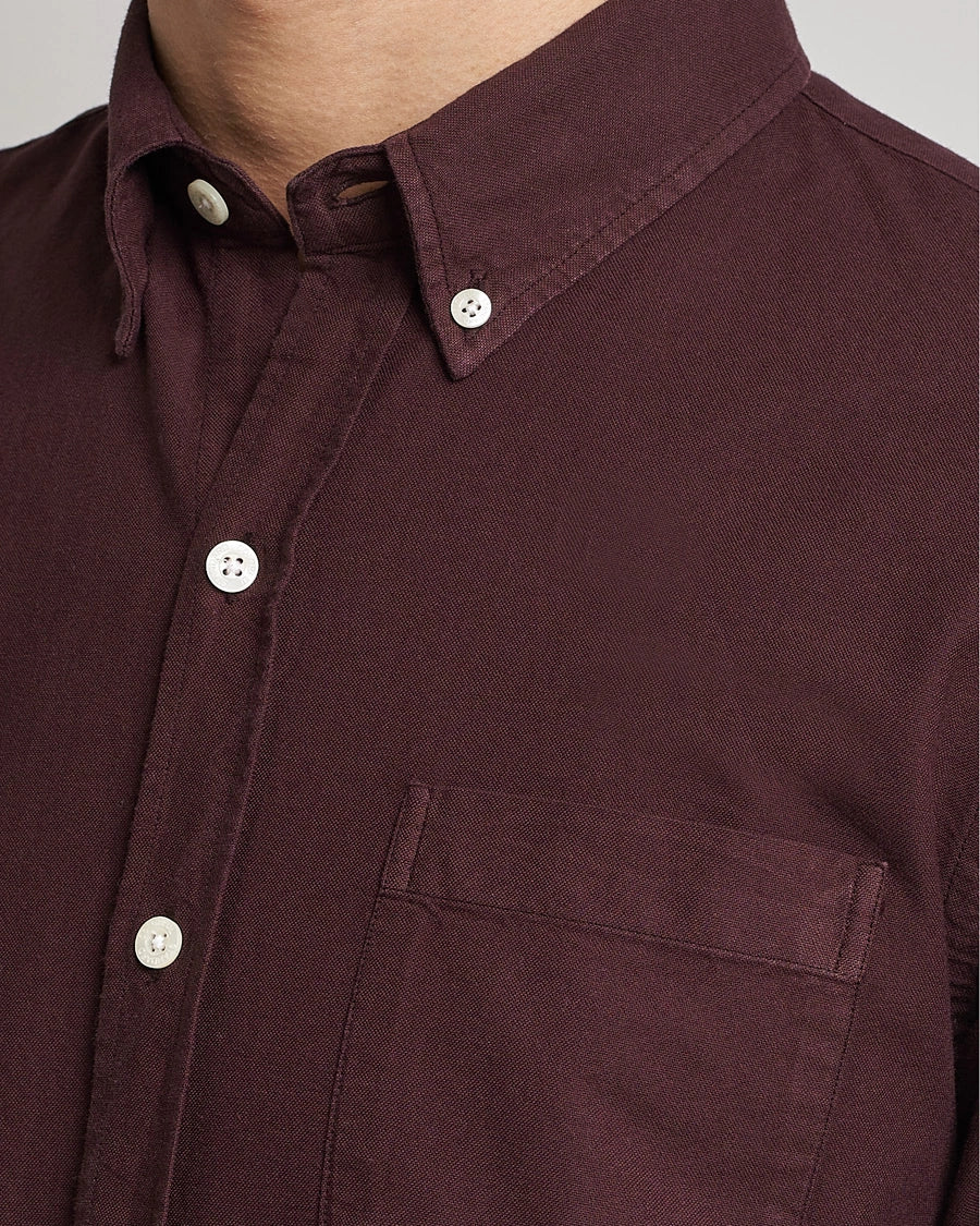 COLORFUL STANDARD | Organic Button Down Shirt | Oxblood Red - Image 4
