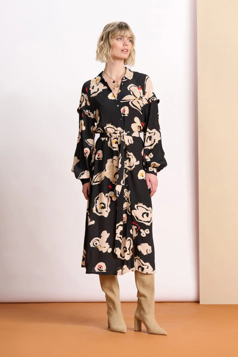 POM AMSTERDAM | Flower Glory Dress | Black - Image 3