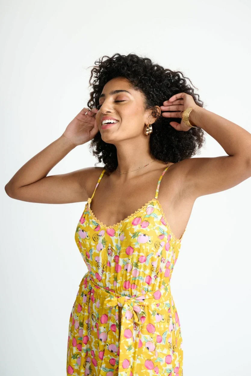 POM AMSTERDAM | Tess Dress | Pomegranate Yellow - Image 3